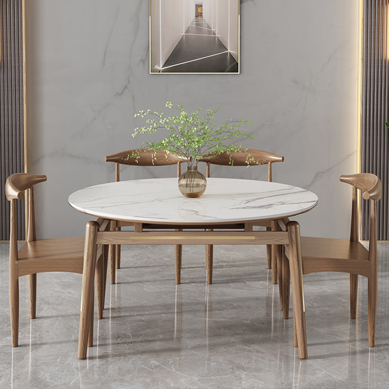 Home Dinner Room Kitchen Table Stone Extendable Dining Table