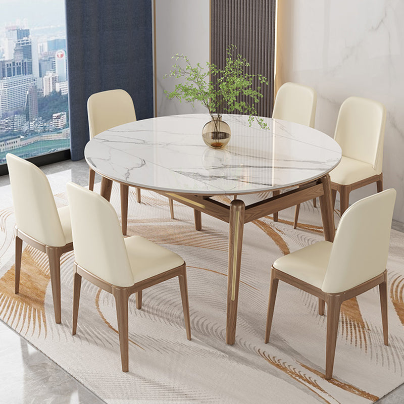 Home Dinner Room Kitchen Table Stone Extendable Dining Table