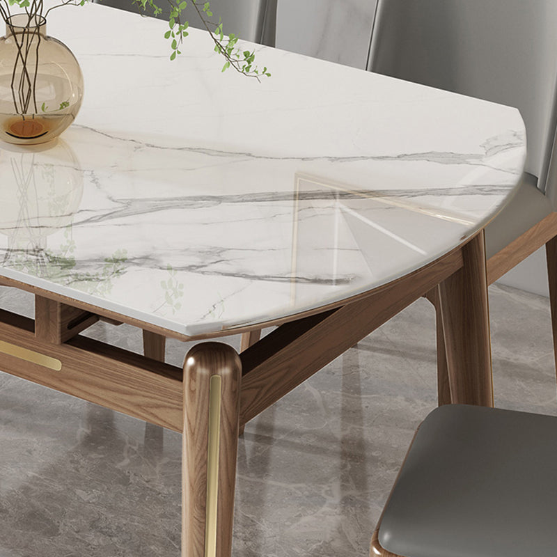 Home Dinner Room Kitchen Table Stone Extendable Dining Table