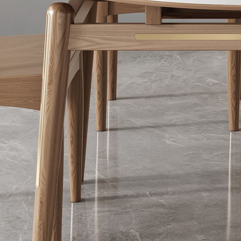 Home Dinner Room Kitchen Table Stone Extendable Dining Table