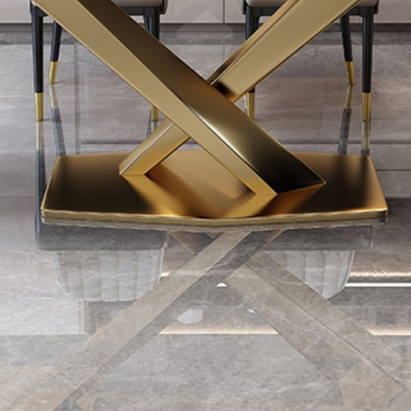 Traditional Luxury Dining Table Sintered Stone Dining Table for Kitchen