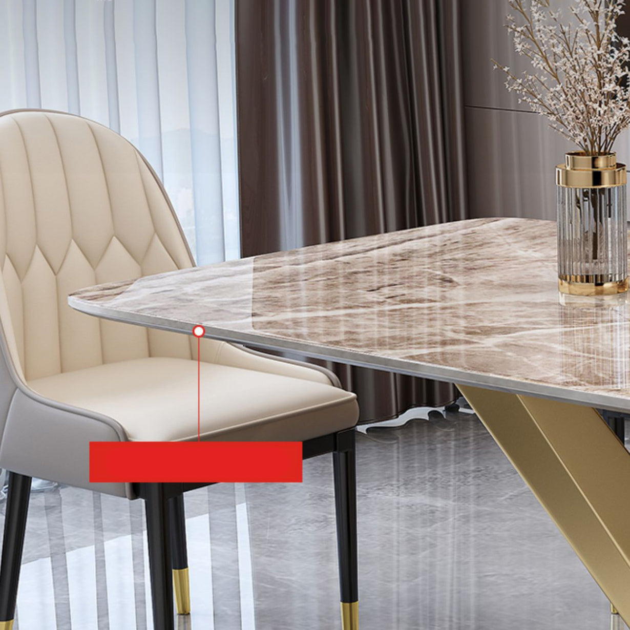 Traditional Luxury Dining Table Sintered Stone Dining Table for Kitchen