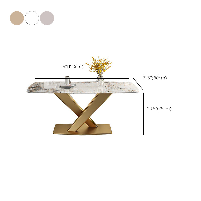 Traditional Luxury Dining Table Sintered Stone Dining Table for Kitchen