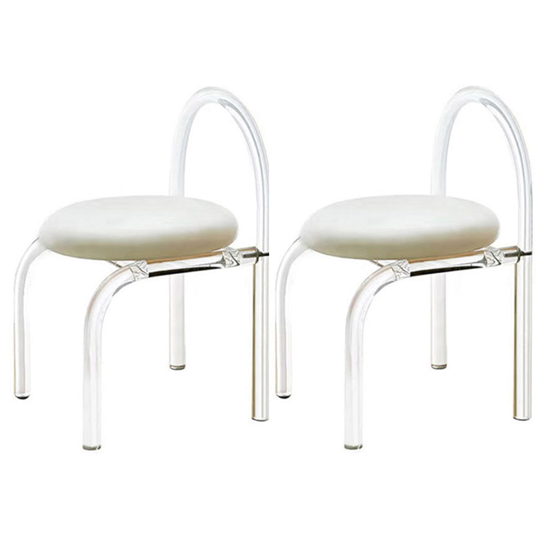 Contemporary Style 1/2/7 Pieces Dining Chairs Set Rectangle Stone Furniture in White