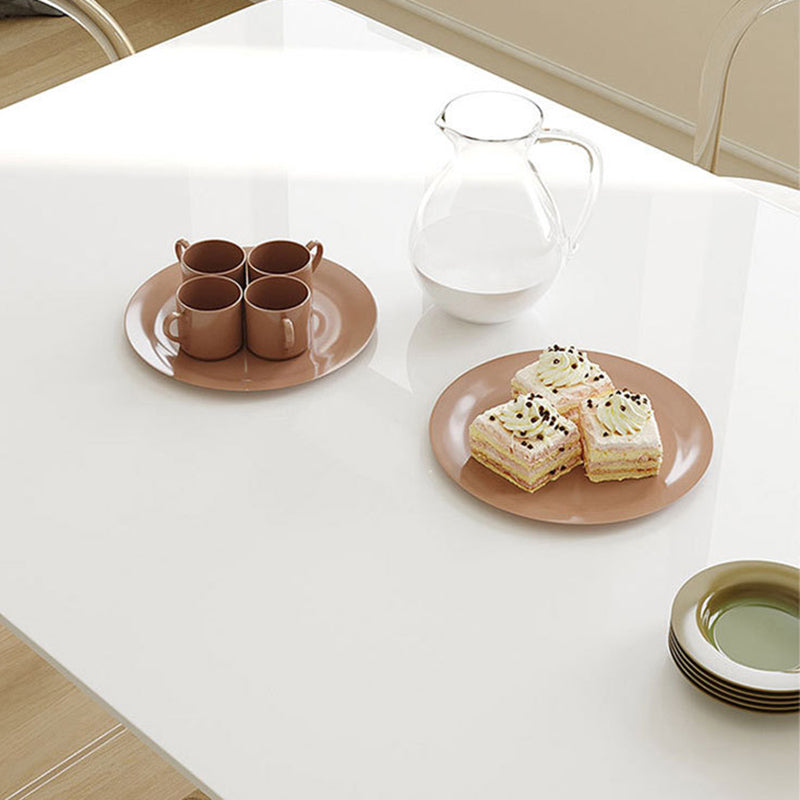 Contemporary Style 1/2/7 Pieces Dining Chairs Set Rectangle Stone Furniture in White