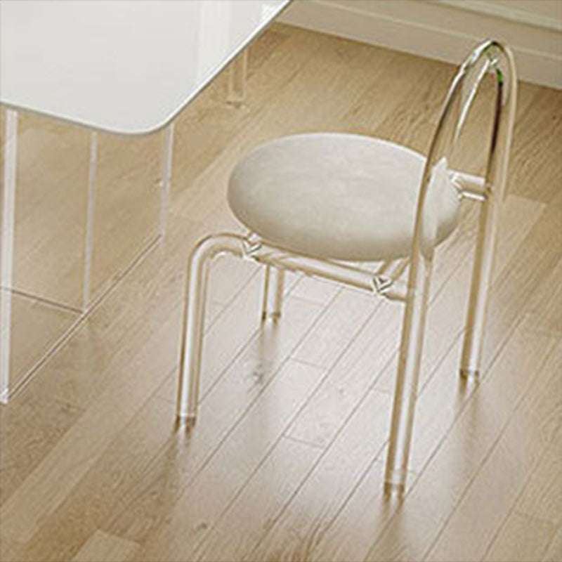 Contemporary Style 1/2/7 Pieces Dining Chairs Set Rectangle Stone Furniture in White