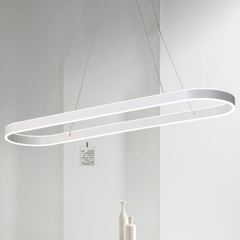 31,5 "/39"/47 "larghe oro/bianco sospensione ovale a sospensione ovalo minimalista LED Acrilico Acrilico Luce sull'isola in luce calda/bianca