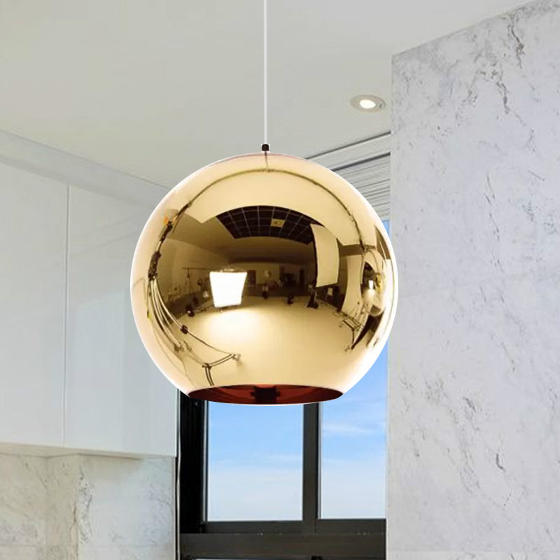 6 "/8"/10 "W Mirror Ball Anhänger Beleuchtung zeitgenössisches Glas 1 Licht Chrom/Gold/Roségold hängende Deckenleuchte