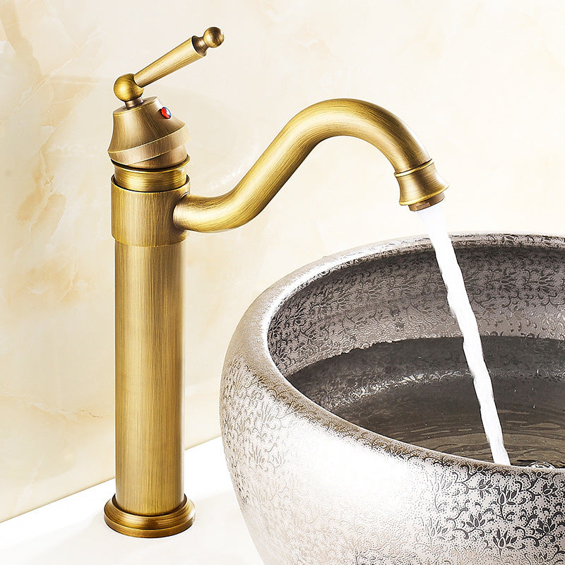 Lever Handle Basin Lavatory Faucet Farmhouse Circular Bathroom Faucet