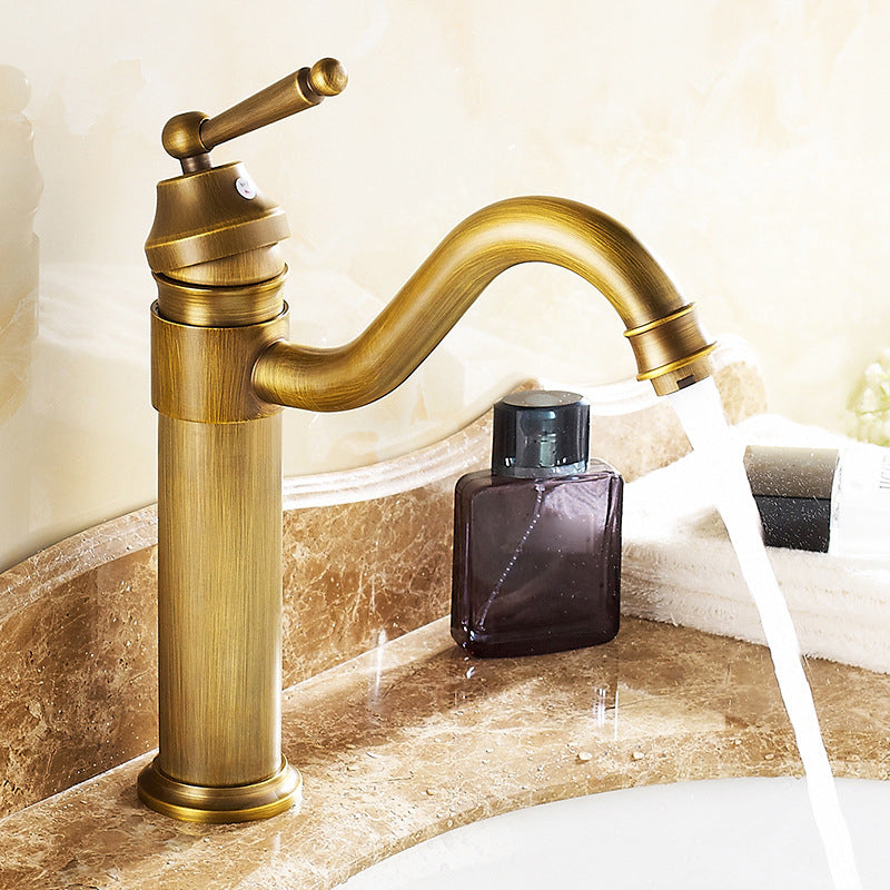 Lever Handle Basin Lavatory Faucet Farmhouse Circular Bathroom Faucet