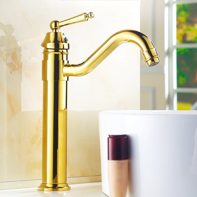 Lever Handle Basin Lavatory Faucet Farmhouse Circular Bathroom Faucet