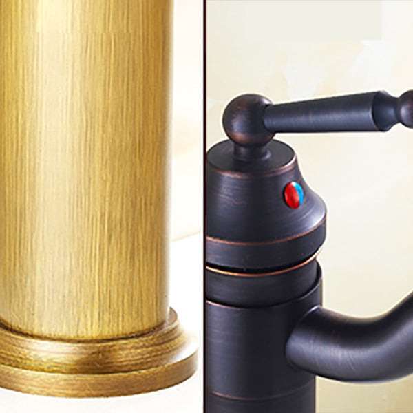 Lever Handle Basin Lavatory Faucet Farmhouse Circular Bathroom Faucet