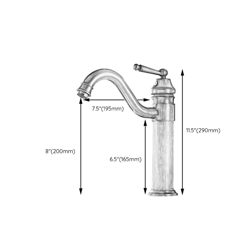 Lever Handle Basin Lavatory Faucet Farmhouse Circular Bathroom Faucet