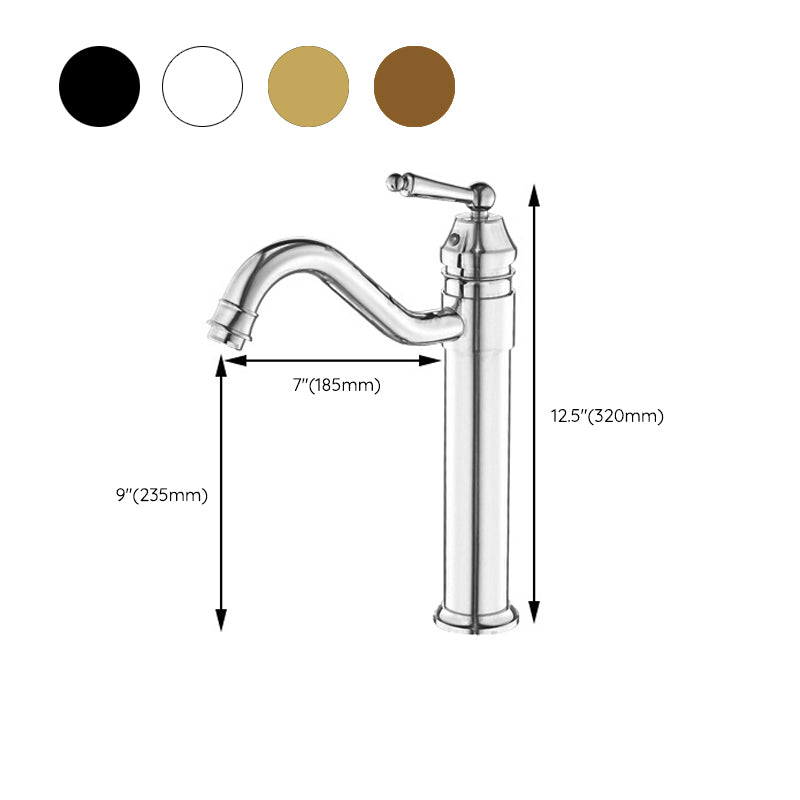 Lever Handle Basin Lavatory Faucet Farmhouse Circular Bathroom Faucet