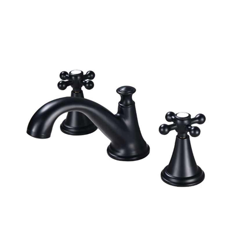 Industrial Centerset Faucet Brass Cross Handles 3 Holes Centerset Bathroom Faucet