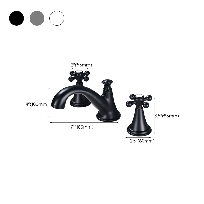 Industrial Centerset Faucet Brass Cross Handles 3 Holes Centerset Bathroom Faucet