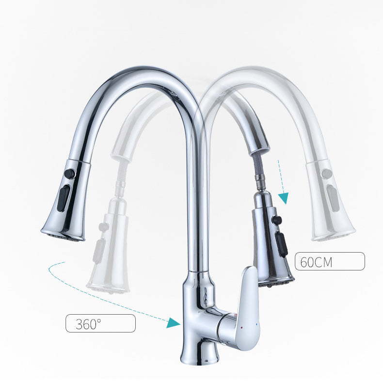 Modern Kitchen Faucet Single Handle Water Faucet with Pull out Sprayer