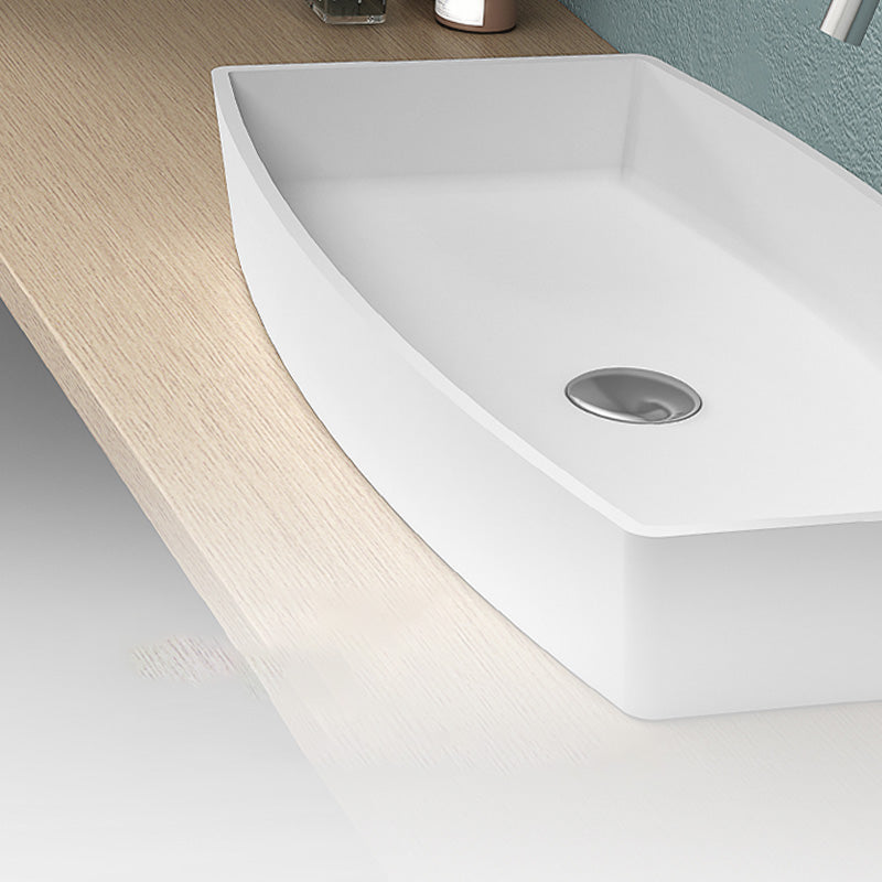Modern Bathroom Sink Man Made Rock Rectangular Vessel Lavatory Sink(Not Included Faucet)