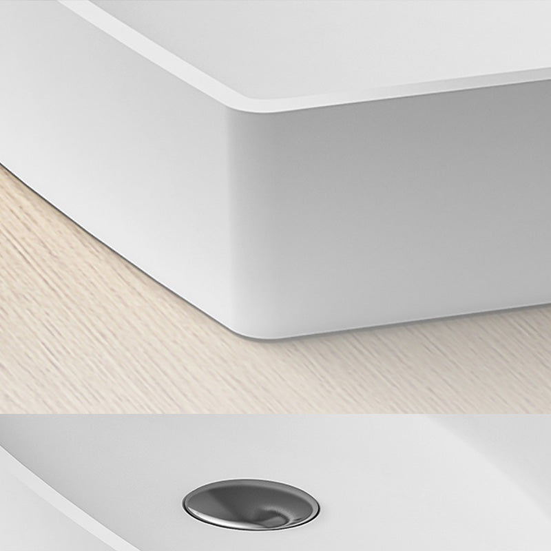 Modern Bathroom Sink Man Made Rock Rectangular Vessel Lavatory Sink(Not Included Faucet)