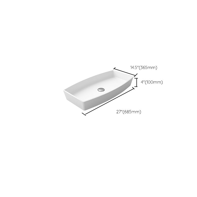 Modern Bathroom Sink Man Made Rock Rectangular Vessel Lavatory Sink(Not Included Faucet)