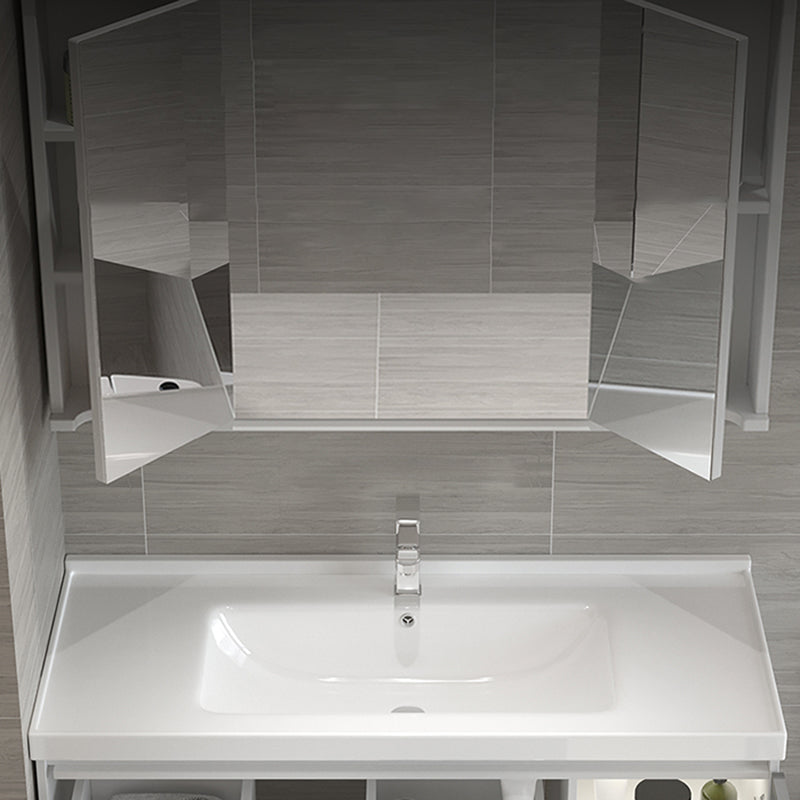 Contemporary Bathroom Sink Rectangular Porcelain Drop-in Bathroom Sink with Pop-Up Drain