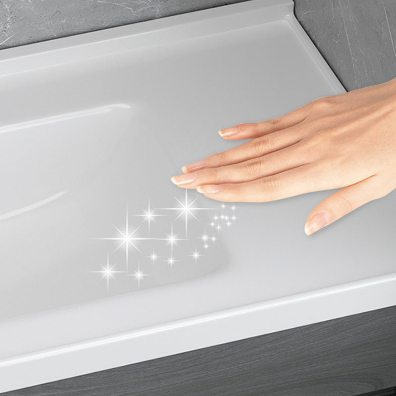 Contemporary Bathroom Sink Rectangular Porcelain Drop-in Bathroom Sink with Pop-Up Drain