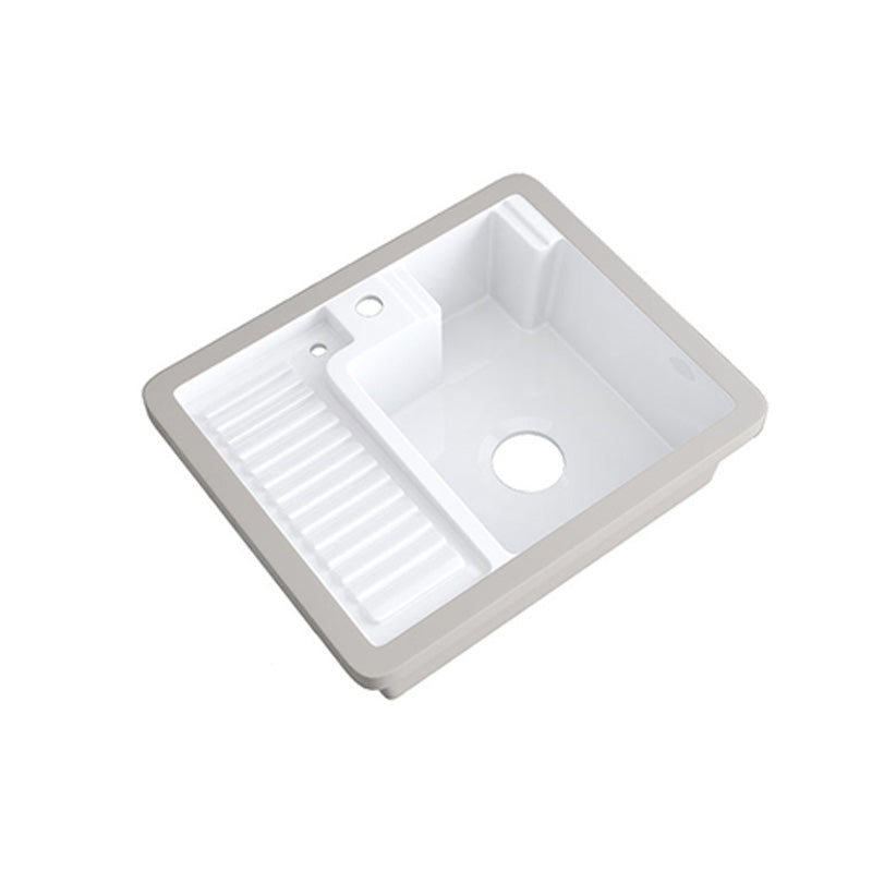 Modern Bathroom Sink Porcelain Rectangular Undermount Bathroom Sink with Pop-Up Drain