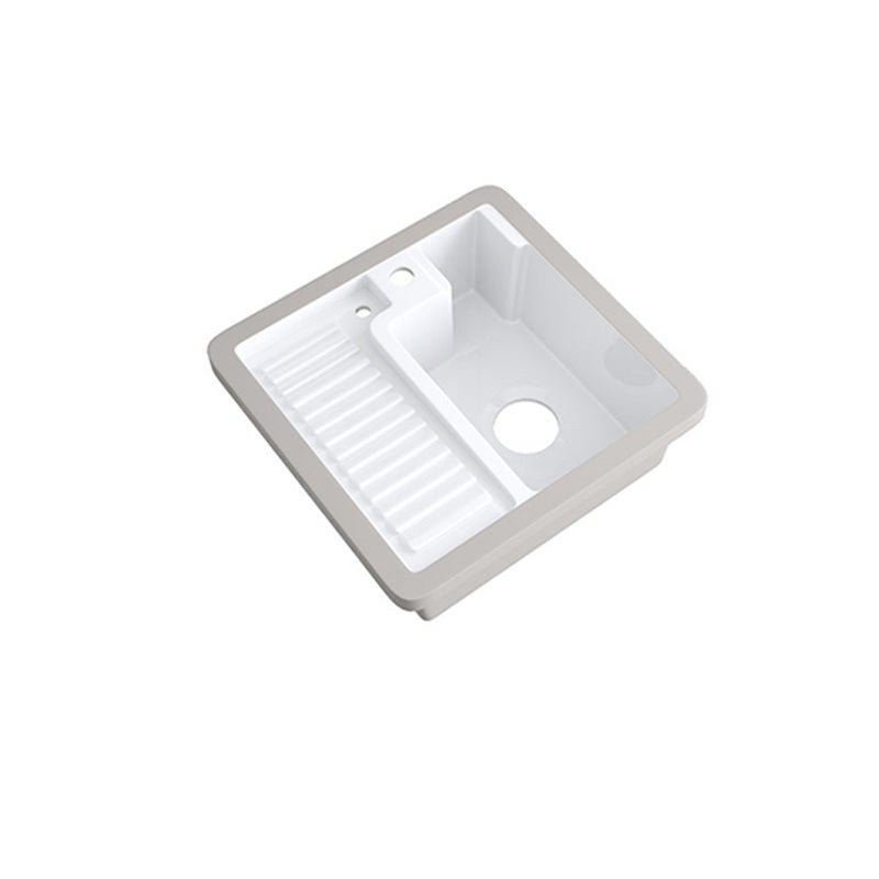 Modern Bathroom Sink Porcelain Rectangular Undermount Bathroom Sink with Pop-Up Drain