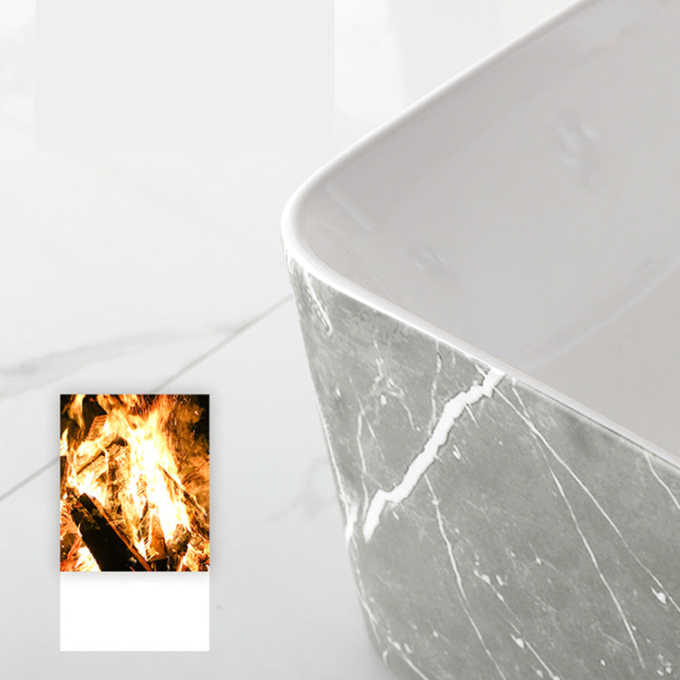 Modern Bathroom Sink Ceramic Marble Pattern Round Bathroom Sink with Pulling Faucet