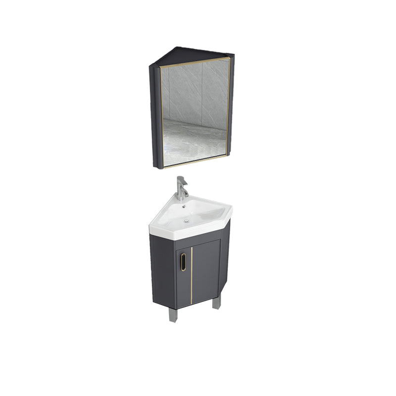 Contemporary Sink Vanity Triangular Wall Mounted Corner Bath Vanity