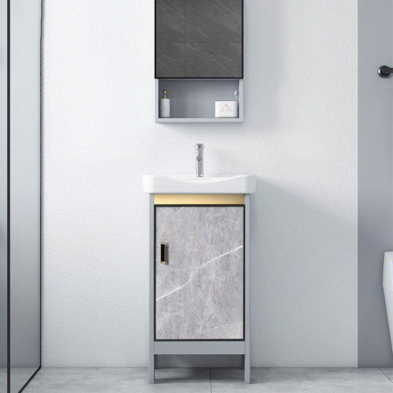 Modern Freestanding Vanity Sink Metal Bathroom Vanity Cabinet with Mirror Cabinet