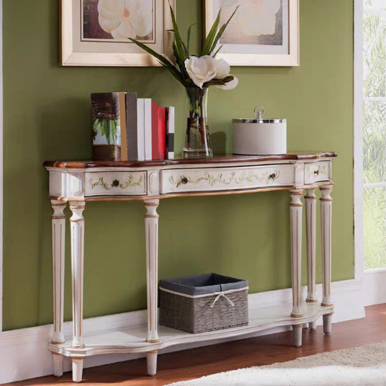 Victoria Wood Accent Table Free Form Sofa Console Table for Hall