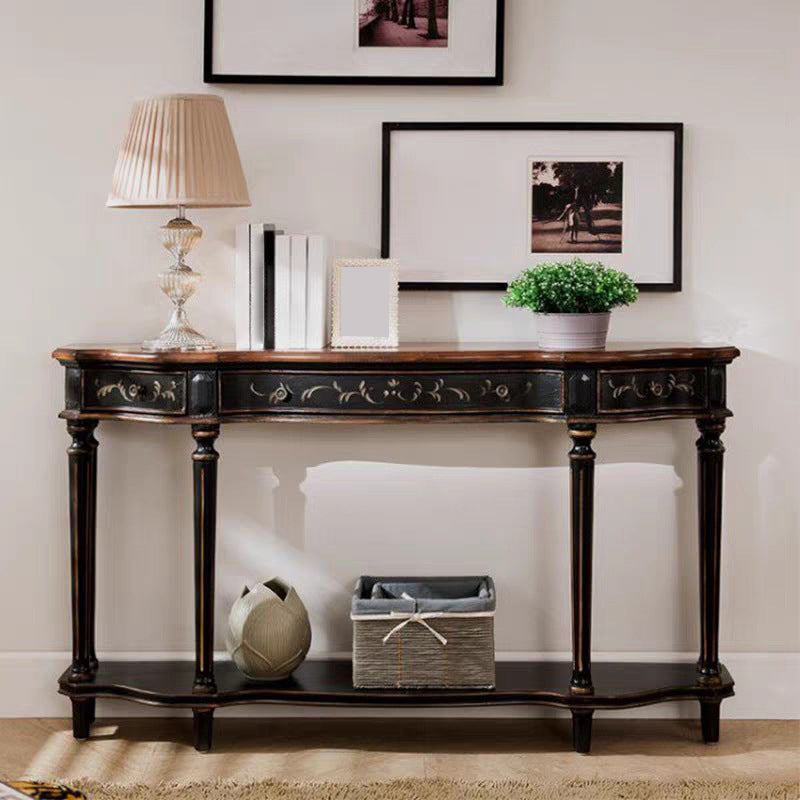 Victoria Wood Accent Table Free Form Sofa Console Table for Hall