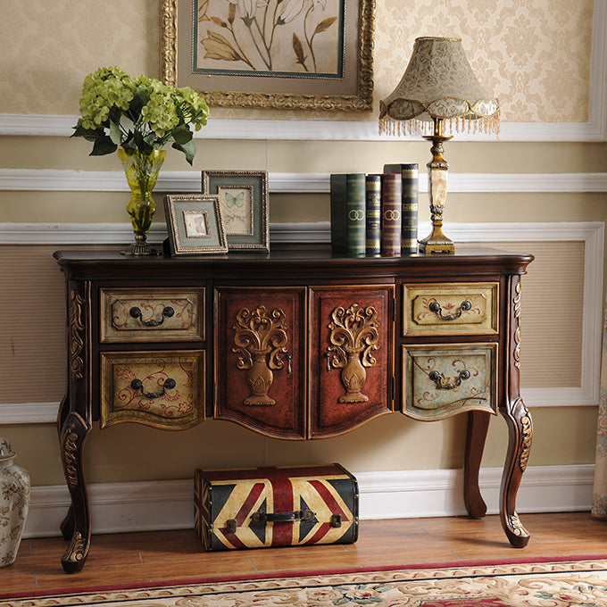 Victoria Wooden Accent Table Free Form Console Sofa Table for Hall