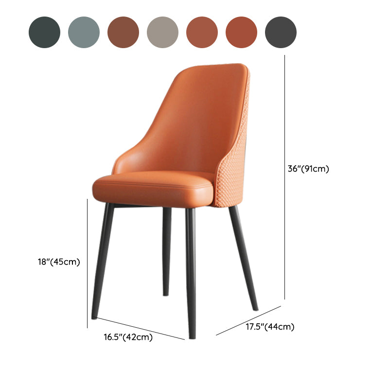 Faux Leather Modern Dining Chairs Parsons Arm Chair for Dining Room