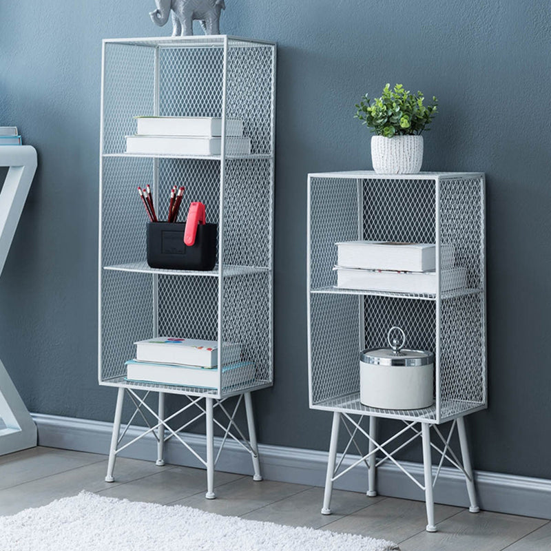 Metal Closed Back Standard Bookshelf Modern Shelves Included Bookcase