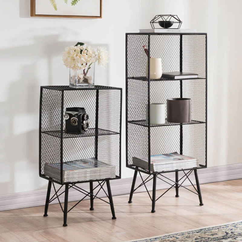 Metal Closed Back Standard Bookshelf Modern Shelves Included Bookcase