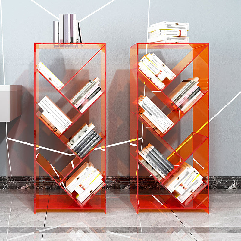 Open Back Standard Bookshelf Acrylic Bookcase with Rectangular Shelves