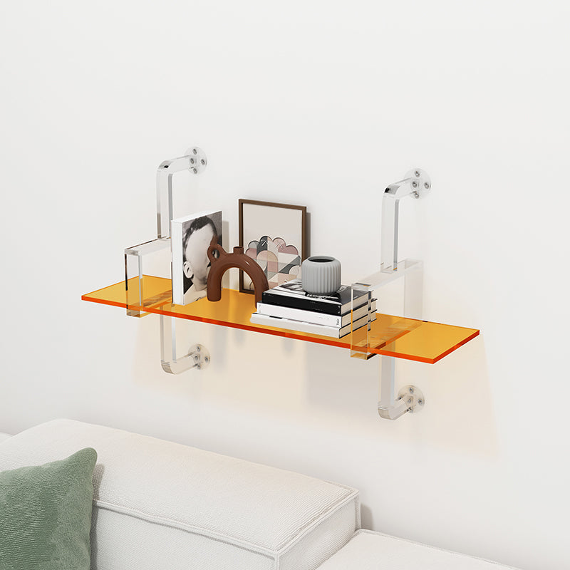 Closed Back Wall Mounted Bookshelf Modern Style Acrylic Bookcase