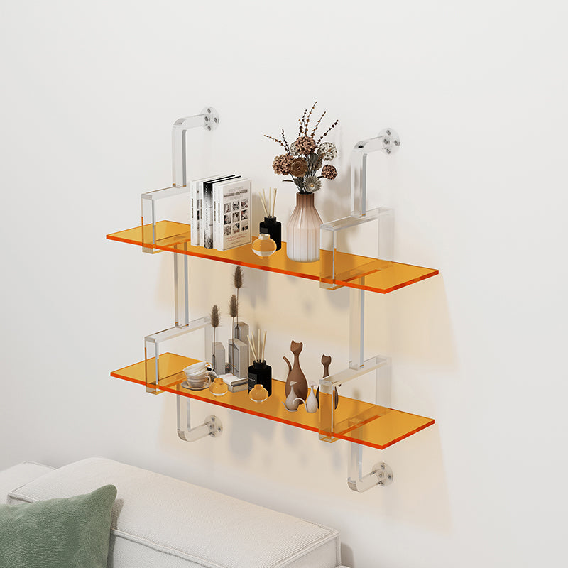 Closed Back Wall Mounted Bookshelf Modern Style Acrylic Bookcase