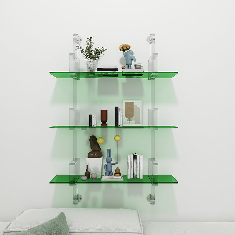 Closed Back Wall Mounted Bookshelf Modern Style Acrylic Bookcase