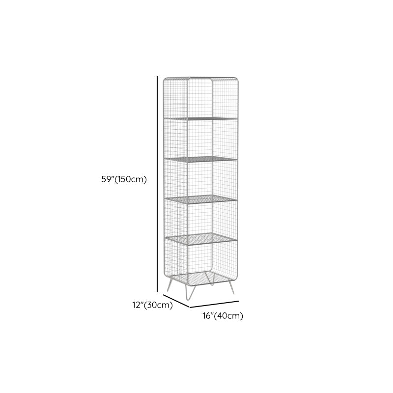 Metal Closed Back Standard Bookshelf Modern Style Bookcase with Shelves