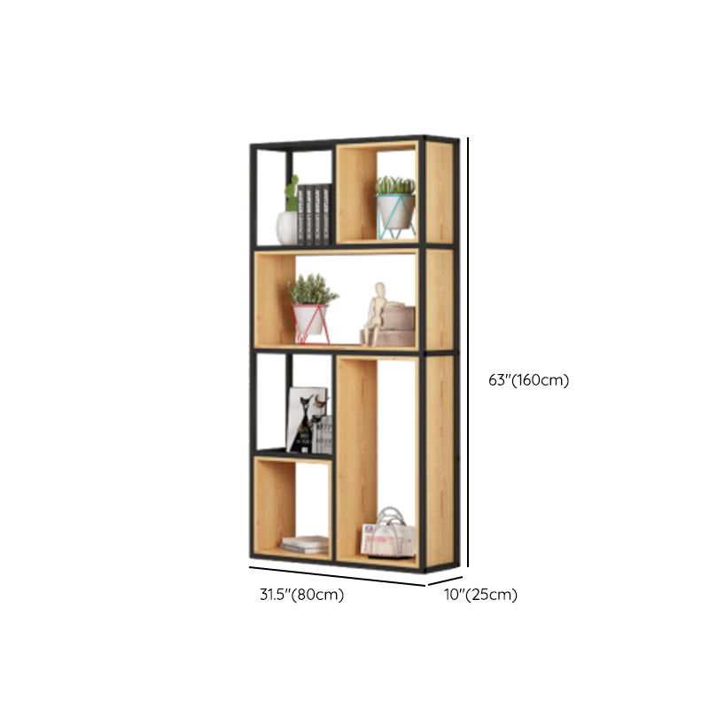 Natural Standard Bookcase Industrial Wooden Open Back Bookshelf