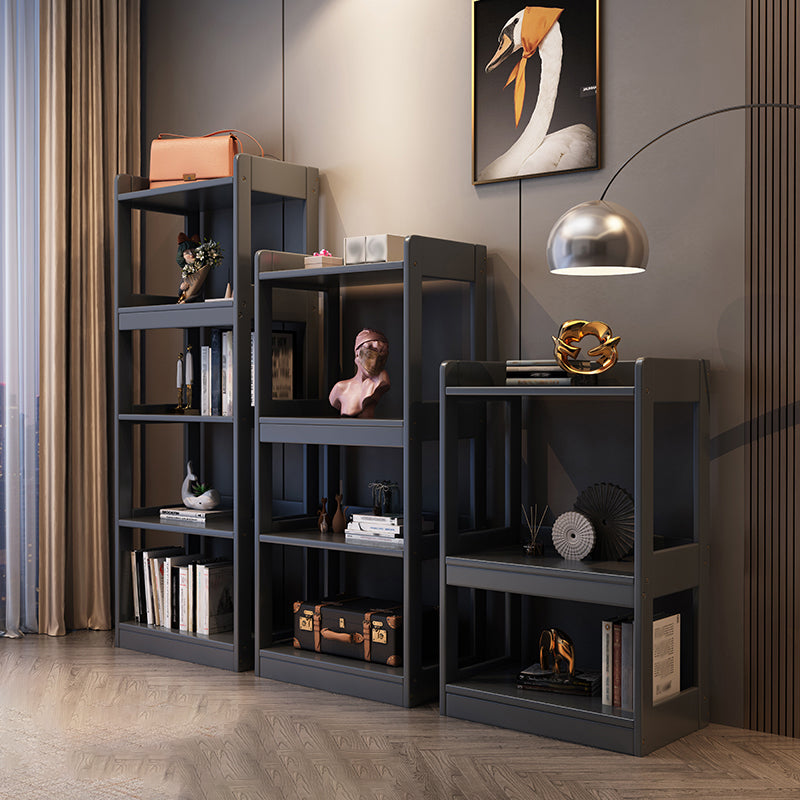 Modern Open Back Standard Bookshelf Wooden Bookcase With Shelves