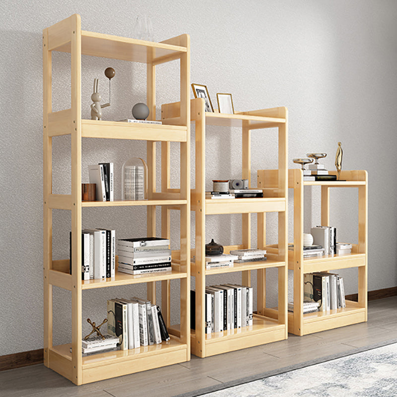 Modern Open Back Standard Bookshelf Wooden Bookcase With Shelves