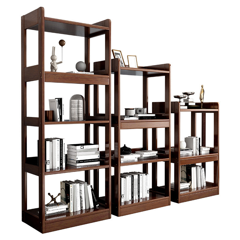 Modern Open Back Standard Bookshelf Wooden Bookcase With Shelves