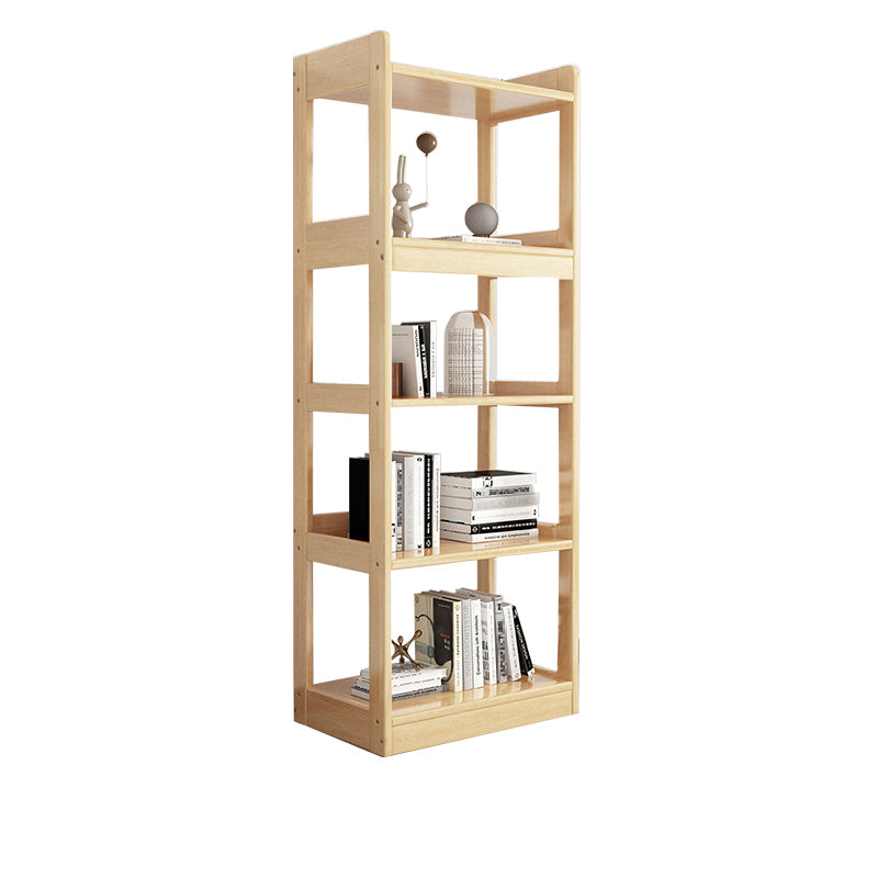 Modern Open Back Standard Bookshelf Wooden Bookcase With Shelves