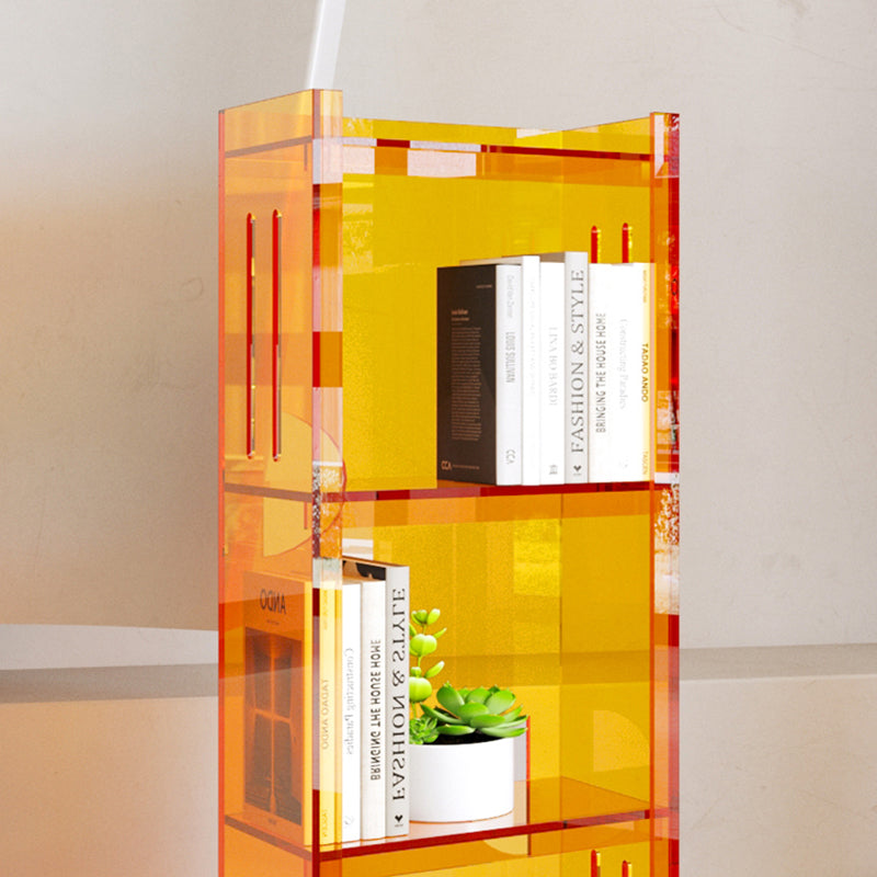 Modern Style Closed Back Bookshelf Standard Acrylic Bookcase with Rectangular Shelves