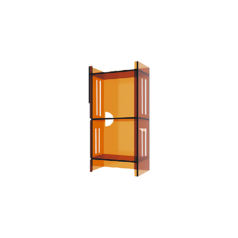 Modern Style Closed Back Bookshelf Standard Acrylic Bookcase with Rectangular Shelves