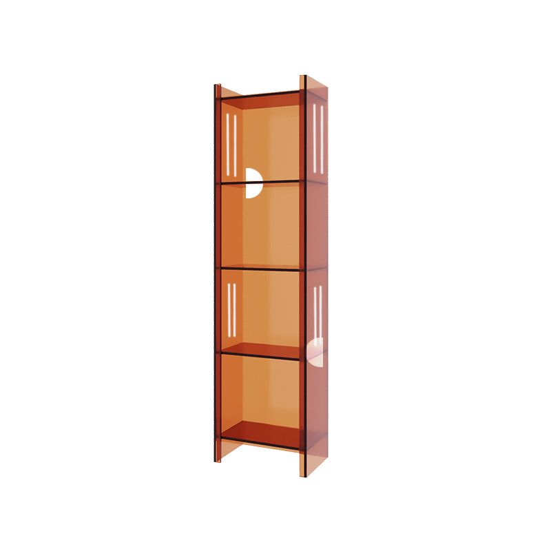 Modern Style Closed Back Bookshelf Standard Acrylic Bookcase with Rectangular Shelves